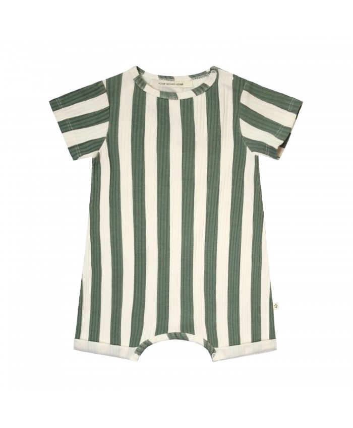 Your Whishes  Bold Stripes - SS Onesie Old Green 